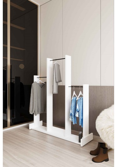 Decormet Salvitor 3lü Elbise Askısı Beyaz Çok Renkli