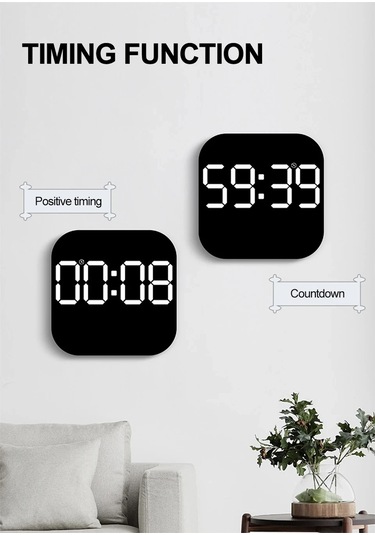 Zilinn Dijital Duvar Saati Led Çalar Saat Zamanlama Fonksiyonlu Büyük Ekran Oturma Odası Ofis Yatak Odası Dekoru İçin Uzaktan Kumandalı Saat Üç Renkli-107 Çok Renki