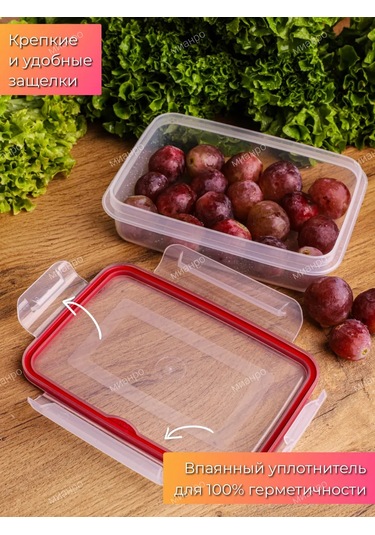 Polimerbyt 500 Ml 2'li Hava Geçirmez Yemek Kabı 334140023 Kırmızı