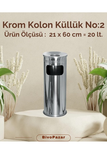 Palex Kolon Küllük Çöp Kovası No:2 Bahçe Kovası Paslanmaz