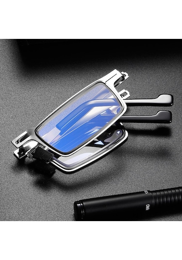 Yaozixa Erkekler İçin Katlanabilir Ultra Hafif Gözlük, Mavi Işık Engelleyici, Yüksek Kaliteli Görüş, Yorulmama, +250 Derece, Kare Çerçeve, Taşıma Kutusu Dahil Beyaz