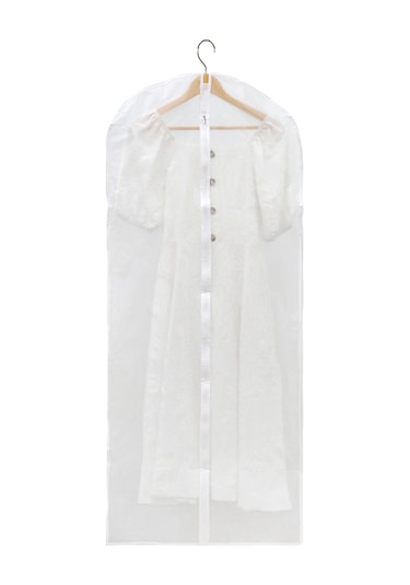 Reedark 6 Adet Su Geçirmez Şeffaf Elbise Koruma Kılıfı - Tam Fermuarlı Gardırop Saklama Çantası Beyaz