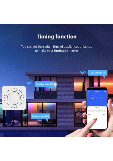 Lemestar Tuya Uygulamasıyla Uzaktan Kontrollü 16a Wifi Akıllı Çift Yollu Anahtar - Koyu Kutuda Montajlı, Tekli Paket