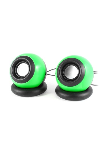 Qtqgoıtem Çifti Siyah Yeşil Plastik Usb 2.0 3.5mm Stereo Mini Multimedya Hoparlör Model: Afd 7b7 3e2 4fd 720