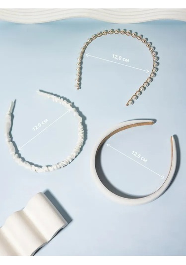 Vkemall 3'lü İpek Ve İncili Saç Kayışı Seti - Kadınlar İçin Şık Ve Fonksiyonel Saç Aksesuarı