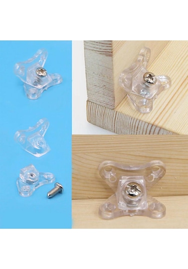 Açılı T Bağlantı Çektirme Şeffaf Köşe Birleştirme Kelebek 10 Adet N11.24064