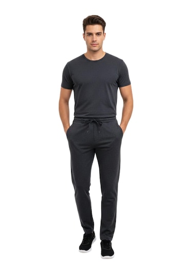 Pandonim Erkek Beli Lastikli Jogger Pantolon Regular Fit Bgl-st05194 Füme