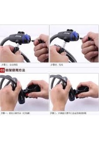 Zhongli Tonyon Ty-533 Anahtarlı Halat Kilit 12x1200 MM Siyah