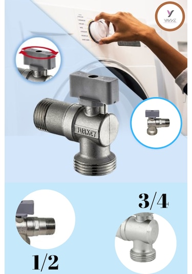 Yayke Mini Çamaşır Musluğu Çamaşır Makinesi Makinası Musluğu Krom