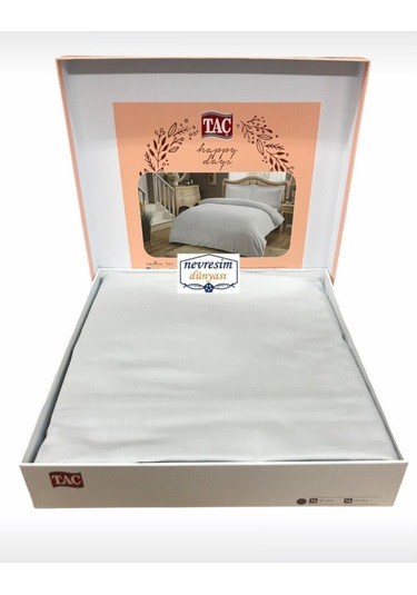 Taç Çift Kişilik Saten Nevresim Takımı Basic Gri