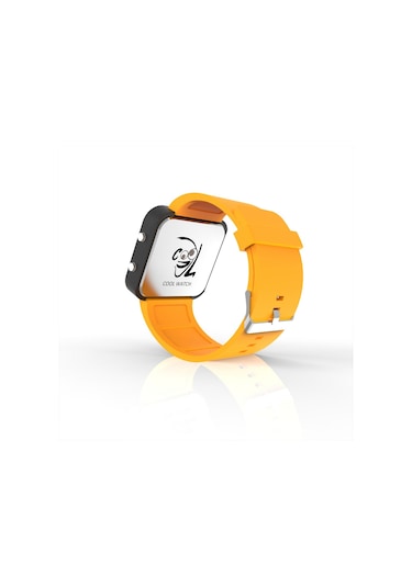 Cool Watch Saat - Siyah Led Kasa - Turuncu Kayış Unisex Pembe