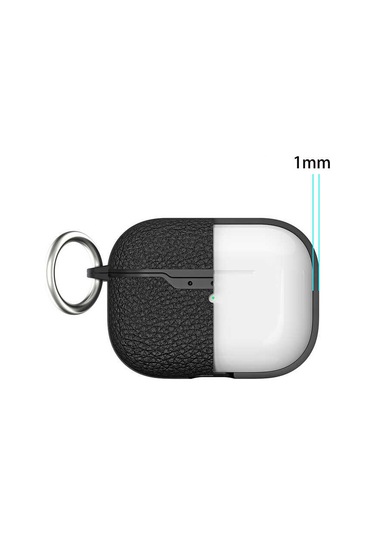 Airpods Uyumlu  Pro 2 Kılıf Deri Görünüm Silikon A03