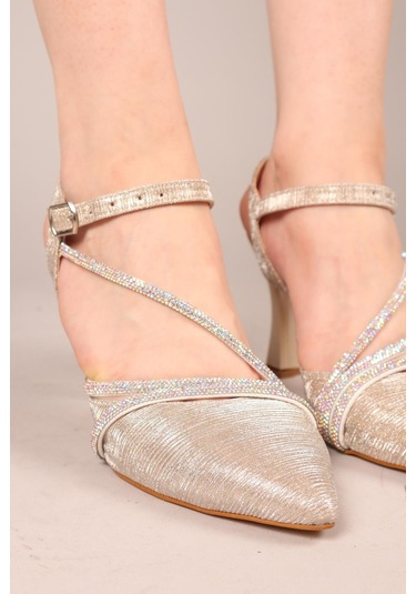 Kıvu Taş Biyeli Stiletto Gold-8044 Gold Altın