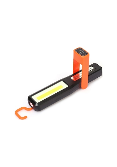 Watton WT-297  XPE + COB LED Şarjlı Tamirci Feneri Siyah - Turuncu