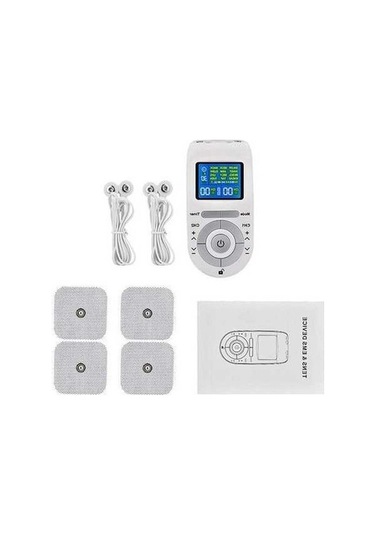 Tysm Taşınabilir 2 Kanallı Tens&ems Cihazı - Kas Masajı Beyaz - 12 Modlu 40 Güç Seviyesi Beyaz