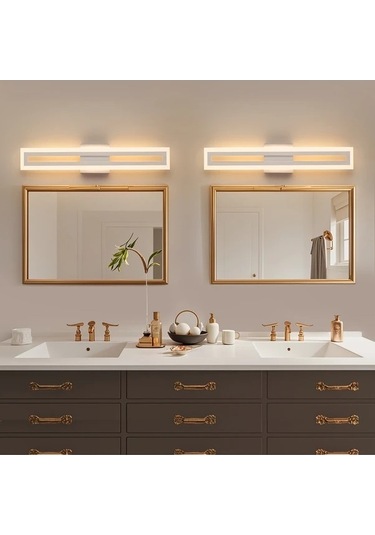 Fastbuy Beyaz 60.96 Cm 3000k Led Banyo Ayna Üstü Işıklık, Modern Vanity Aydınlatma Beyaz