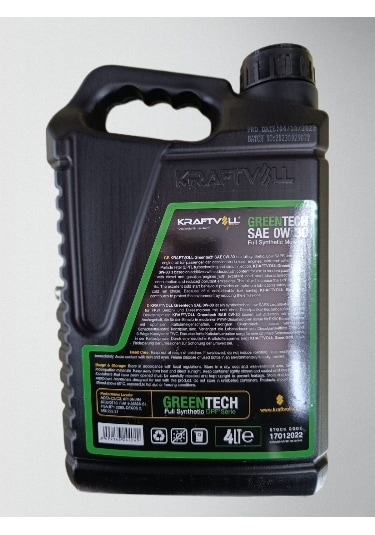 Kraftvoll Greentech 0W-30 Motor Yağı 4 L