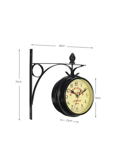 Maiyame Evinize Konfor Ve Stil Katın: Siyah Demirden Yapılmış Çift Taraflı Geri Stili Salıncak Saati, 24 8 21 Cm, Ev Dekorasyonu İçin Mükemmel Seçim Renkli