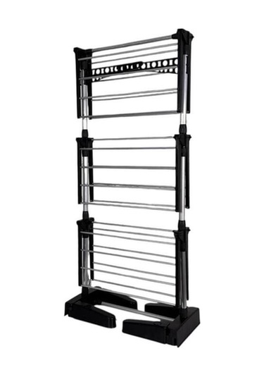 3 Katlı Bebek Çamaşır Kurutma Askısı Siyah