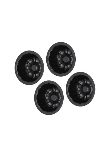 Shineyee 4 Adet 4 İnç Çelik Puding Kalıbı, Anti Yapışkan Kaplama, Profesyonel Fırın, Tatlı/mousse/çikolata Hazırlama, Ev Ve Pastane Kullanıma Uygun Diğer