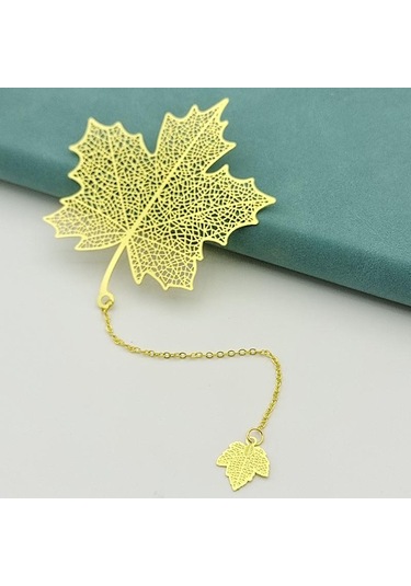 4 Adet Zincirli Metal Kitap Ayracı, Altın Renk, 115mm 23mm