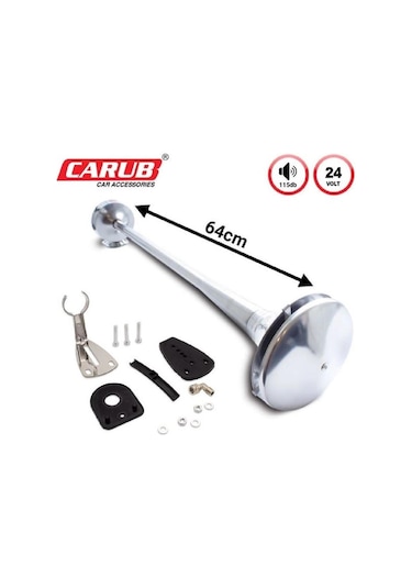 24v Havalı Korna Tekli Krom Marin