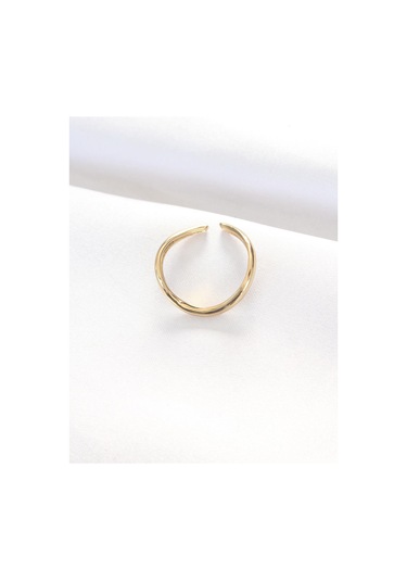 Yassı Gold Renk Ayarlanabilir Yüzük Altın