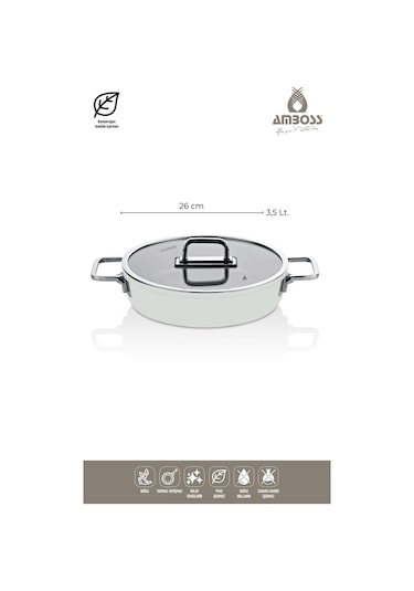 Amboss Sera Nova 7 Parça Seramik Tencere Tava Seti Beyaz