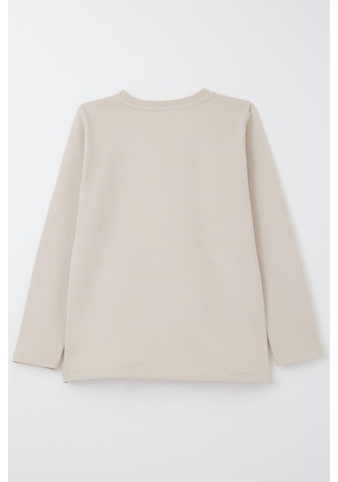 Breeze Erkek Çocuk Uzun Kollu Tişört Slogan Temalı Yazı Baskılı 6-12 Yaş, Bej Bej