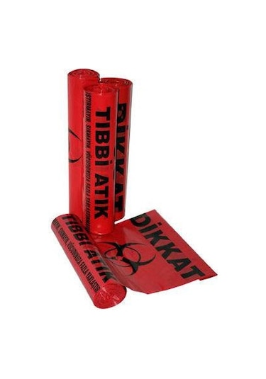 T03 Tıbbi Atık Poşeti 100 Micron Orta Boy 65x80cm 10 lu 5 Rulo