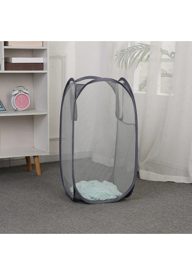 Yuqing Büyük Kapasiteli Kirli Elbise Sepeti Depolama Kovası Örgü Beyaz