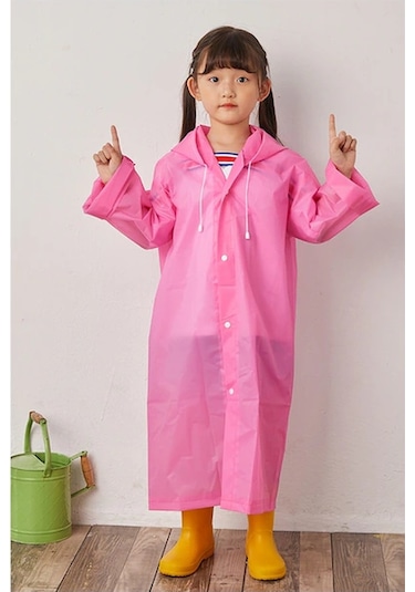 Pembe Çocuk Yağmurluk Pembe