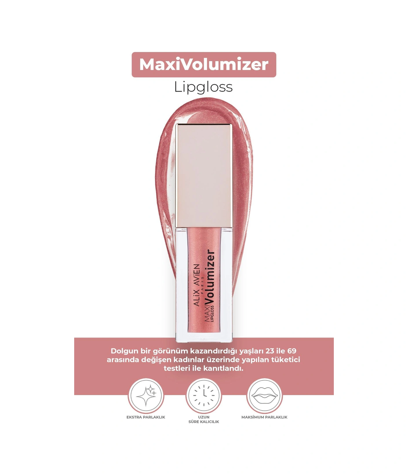 Alix Avien Maxivolumizer Lipgloss 213 Mirrored Pink Kalıcı Ve Nemlendirici Ruj Dolgunlaştırıcı Etki