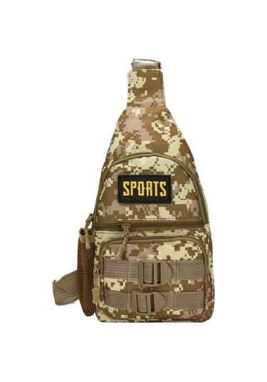 Skycıty Kamuflaj Büyük Kapasiteli Göğüs Çantası Açık Hava Kamp Yürüyüş İçin Çok Cepli Çapraz Çanta Haki