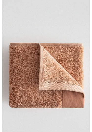 Ecocotton Pure Cotton Kahverengi Bez Bordürlü %100 Organik Pamuk 2'li Yüz Havlusu Seti - 50 90 Cm Kahverengi
