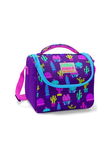 Coral High Kız Çocuk Mor Kaktüokul Beslenme Çantası Isı Yalıtımlı 11802