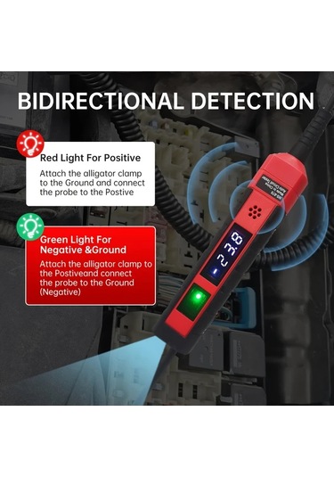 Xuweiwei Ns 870 4 36v Dc Otomotiv Devre Test Cihazi Lcd Dijital Voltmetre Polarite Gostergeli Aydinlatmali 141 7 Yayli Tel Asiri Voltaj Bip