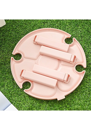 Dancemonkey Pembe Piknik Masası, Katlanır Şarap Standı Pembe