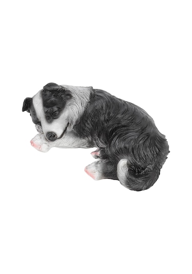 Geeroyoo Sintetik Reçine Kenar Çoban Köpeği Heykeli - Zarsız, Dayanıklı Bahçe Dekorasyonu, Canlı Tasarım, Ev Ve Bahçe İçin Mükemmel Hediye