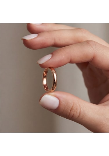 Çelik Alyans Yüzük Rose Yzk-218 Rose Gold