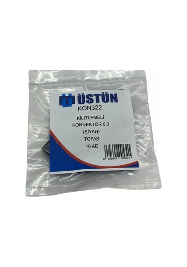 Tekli Konnektor Kilitlemeli Fiş Kılıfı Standart 6.3 Mm Siyah 10 Ad
