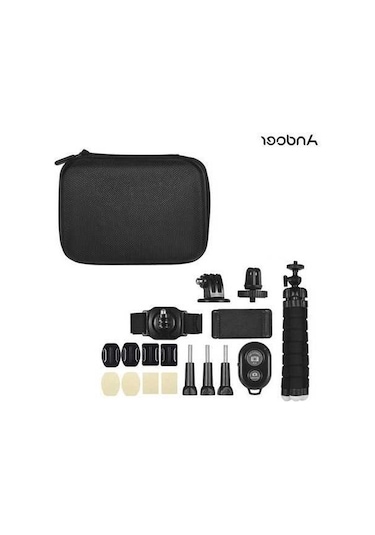 Pazly Gopro Akaso Ek7000 İçin 18 Parçalı Aksiyon Kamera Aksesuar Seti, 360 Derece Tripod