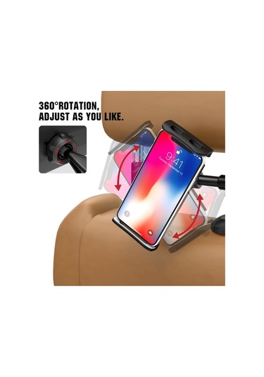 Soulader Araç İçin Universal Tablet Ve Telefon Tutucu, 360 Derece Dönebilir Ayarlanabilir Montaj Kiti, Kolay Kurulumlu Taşıt Tutucu Siyah