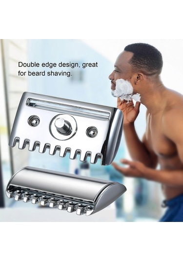 Adet Geleneksel Yedek Güvenlik Jilet Başlığı Krom Taraklı Çubuk Çift Kenarlı Güvenlik Jilet Başlığı Tıraş Açık Tarak Başlığı Erkek Berber Erkek Ev Kullanımı İçin