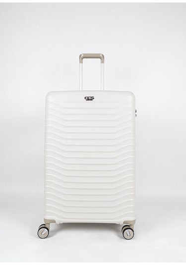 Ultra Dayanıklı 3'lü Set Valiz & Bavul Krem-1523 Krem