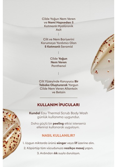 Kundal Eau Thermale Scrub Body Wash Leather Iris Menekşe 500 ML