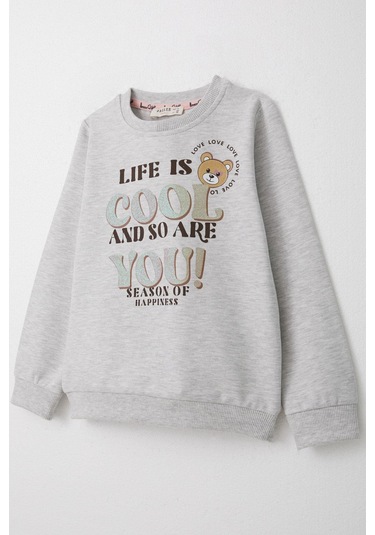 Breeze Kız Çocuk Eşofman Takım Simli Yazı Baskılı Sevimli Ayıcıklı 1.5-5 Yaş, Açık Gri Melanj Açık Gri Melanj Breeze Kız Çocuk Eşofman Takım Simli Yazı Baskılı Sevimli Ayıcıklı 1.5-5 Yaş, Açık Gri Melanj Açık Gri Melanj