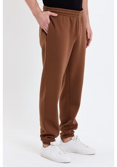 JAHR MARC Kahverengi Oversize Erkek Eşofman Altı Kahverengi