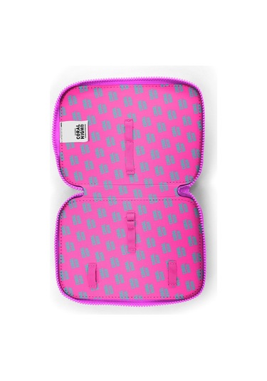 Coral High Kids Mor Pembe Unicorn Deniz Kızı Desenli Çift Katlı Kalem Çanta 11138 Lila