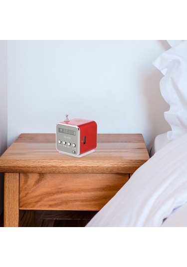 Besthome1 Kırmızı Mini Hoparlör - Tf/usb/fm, Aux Desteği, 360 Ses Kalitesi